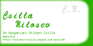 csilla milosev business card